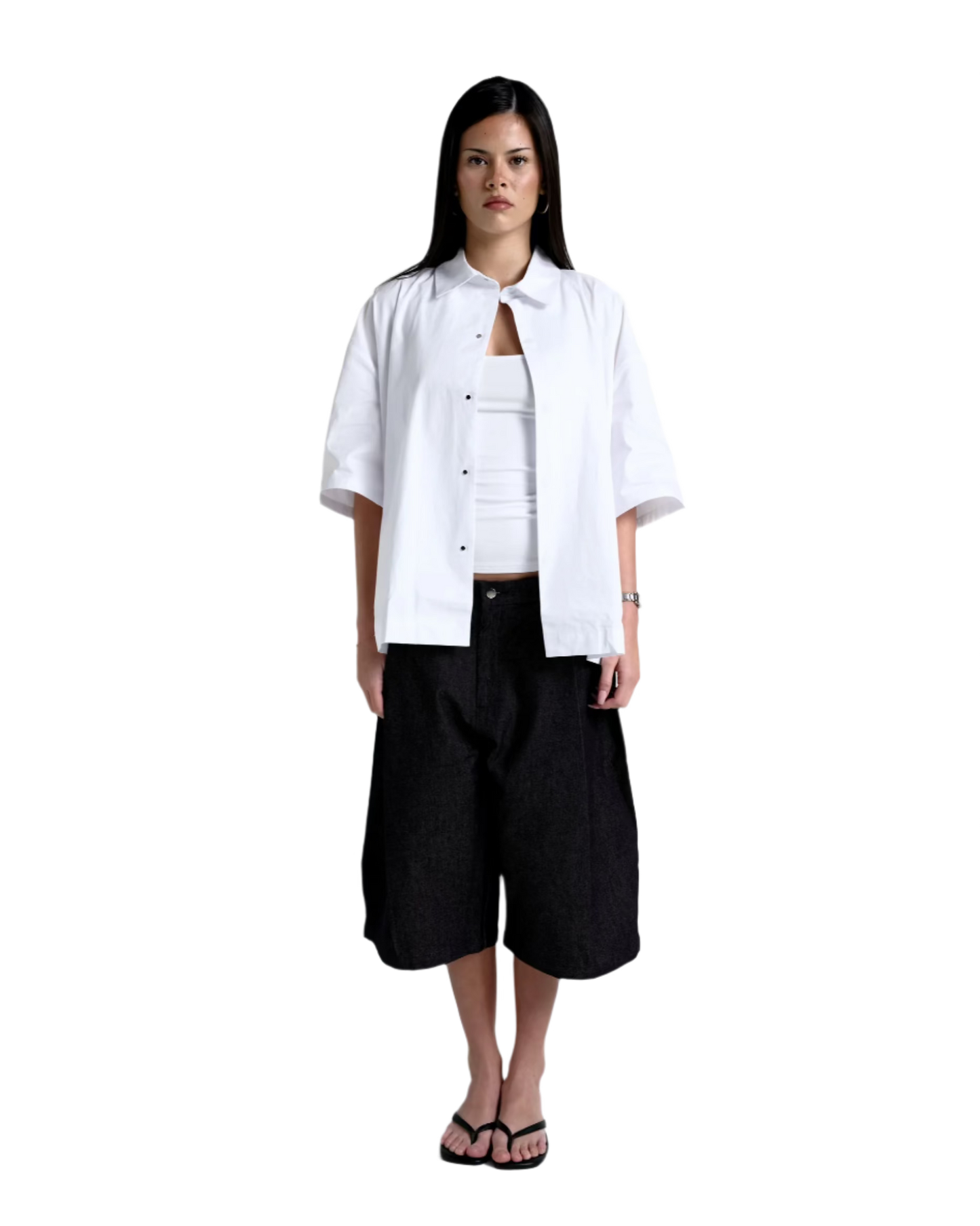 Obi Pleated Jorts in Indigo