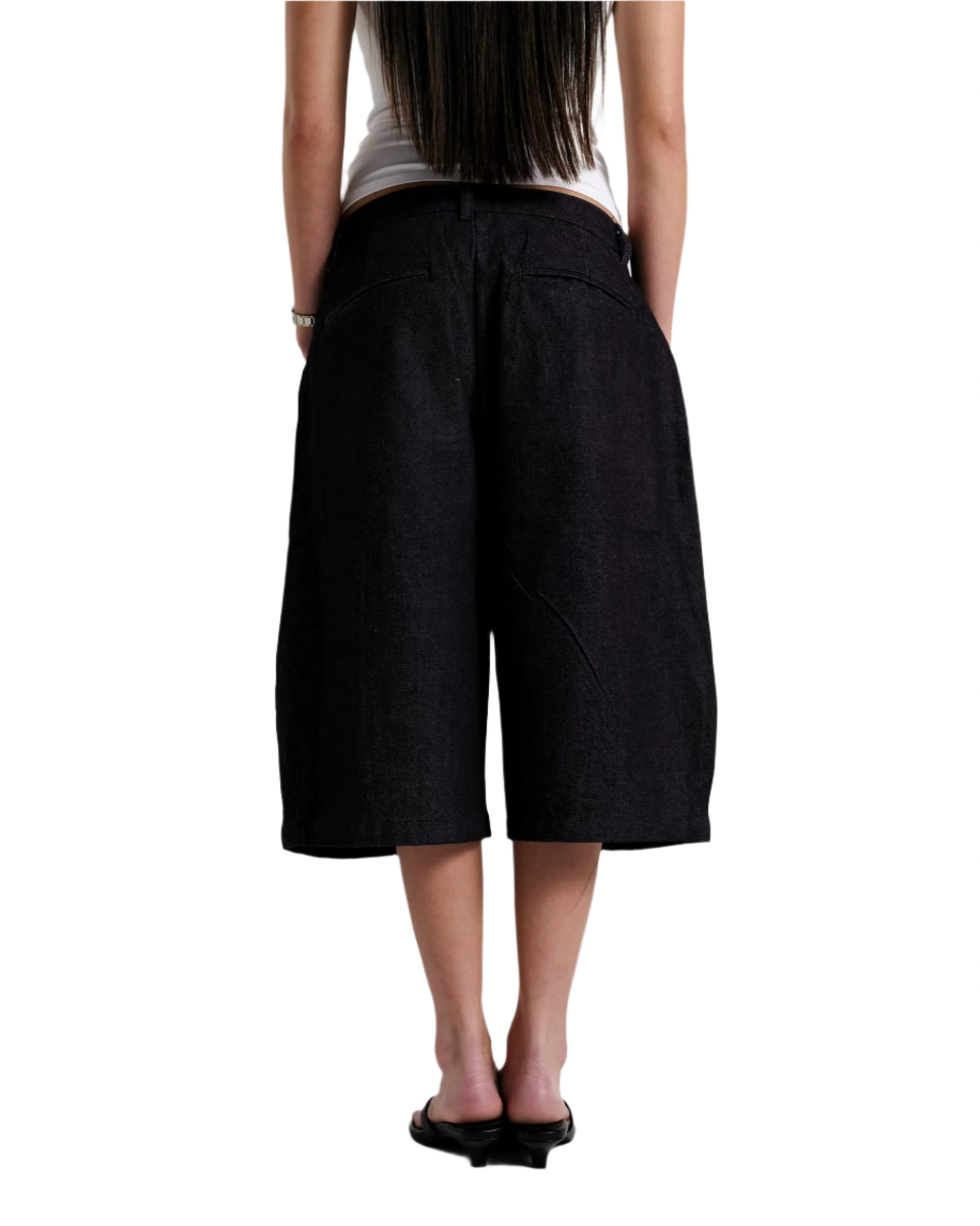 Obi Pleated Jorts in Indigo
